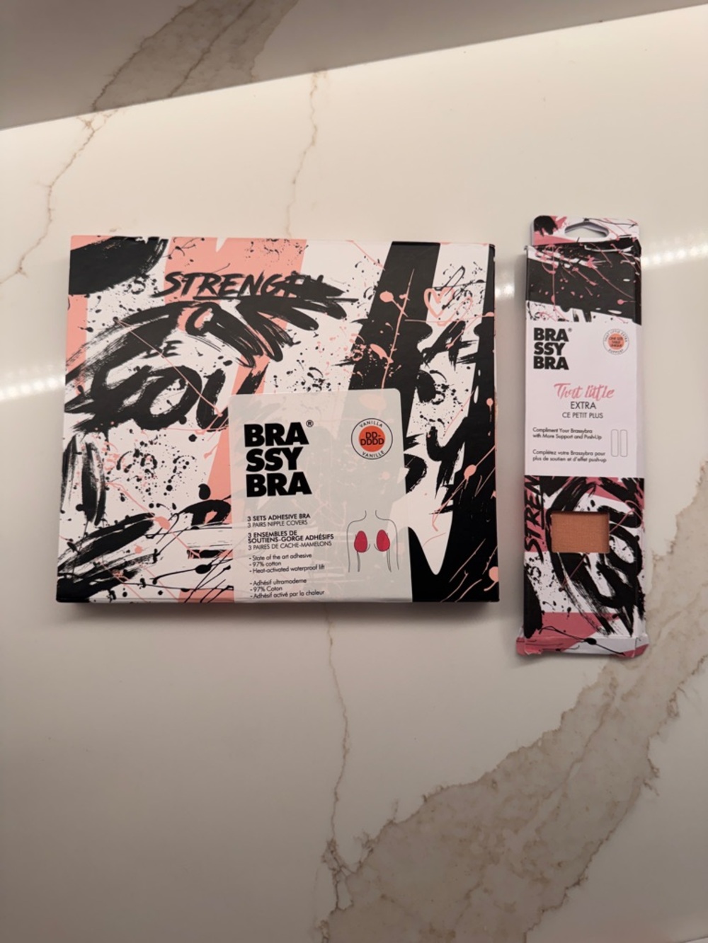BrassyBra Adhesive Bra Set DD–DDDD + Support Strips – Vanilla